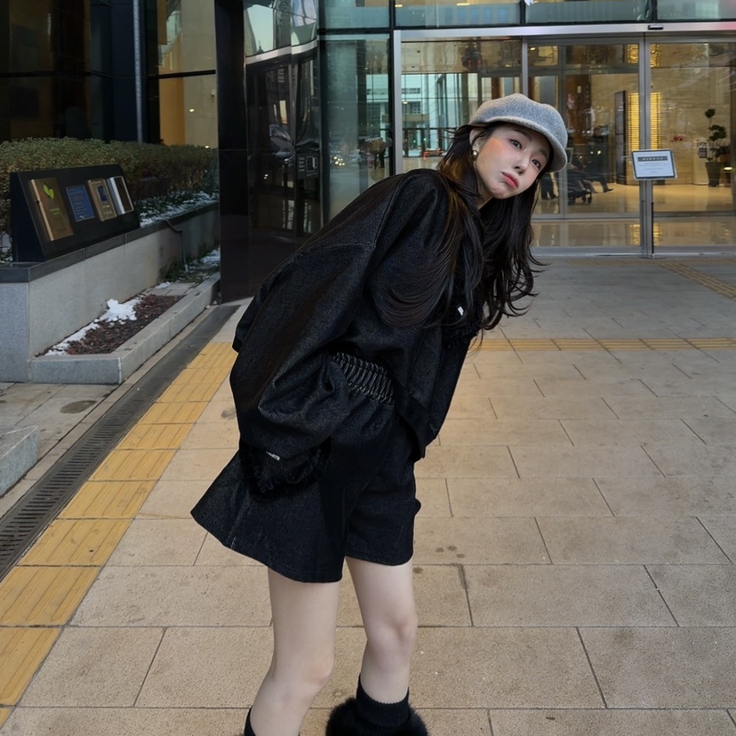 PALETTE-Q韓國直郵㊣女裝新品休閑推薦人氣真品短褲天鵝絨PALETTE-Q短褲