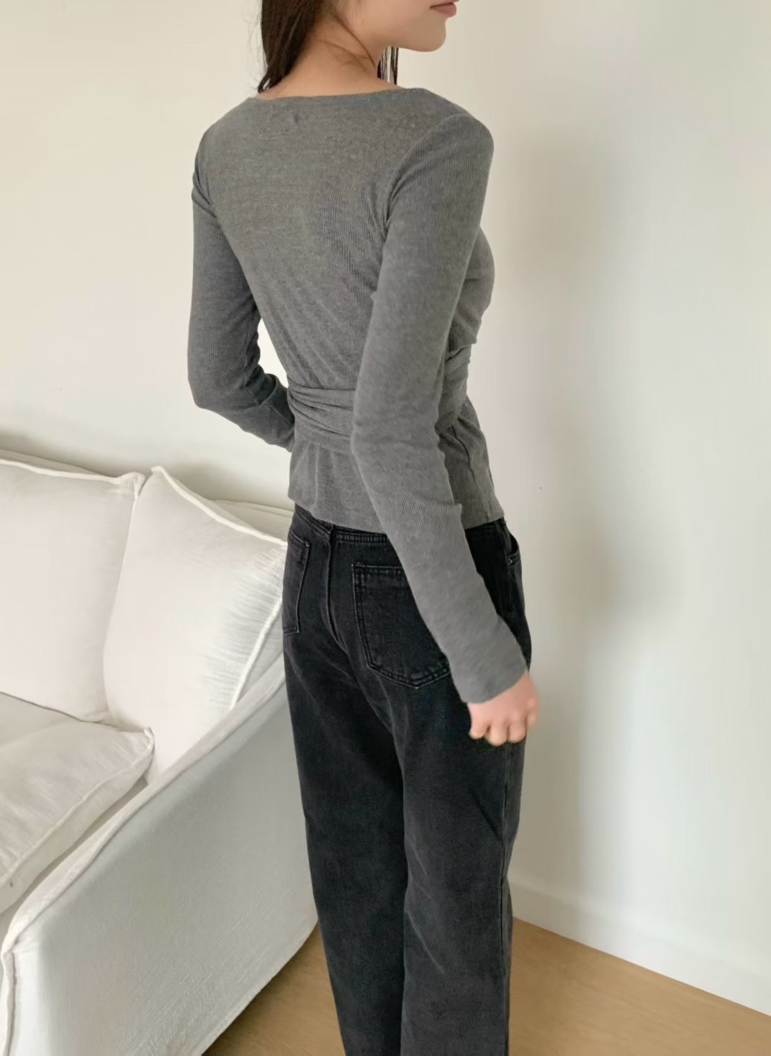 AGATHE韓國直郵㊣女裝新款人氣時尚推薦職業熱賣真品長袖T恤AGATHE長袖T恤