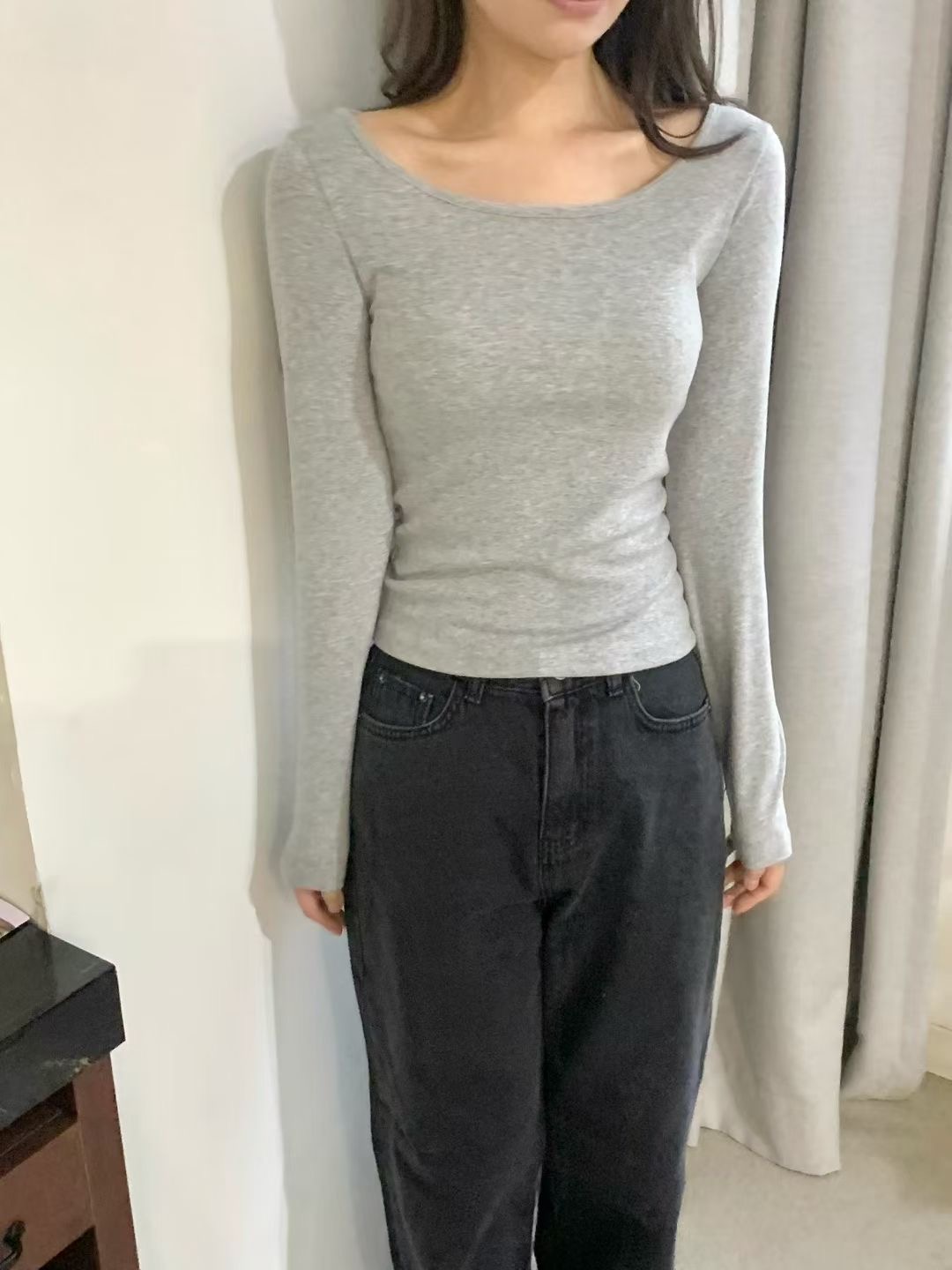 AGATHE東大門㊣直郵女士新品職業休閑熱賣25秋冬人氣長袖T恤AGATHE長袖T恤圖色2