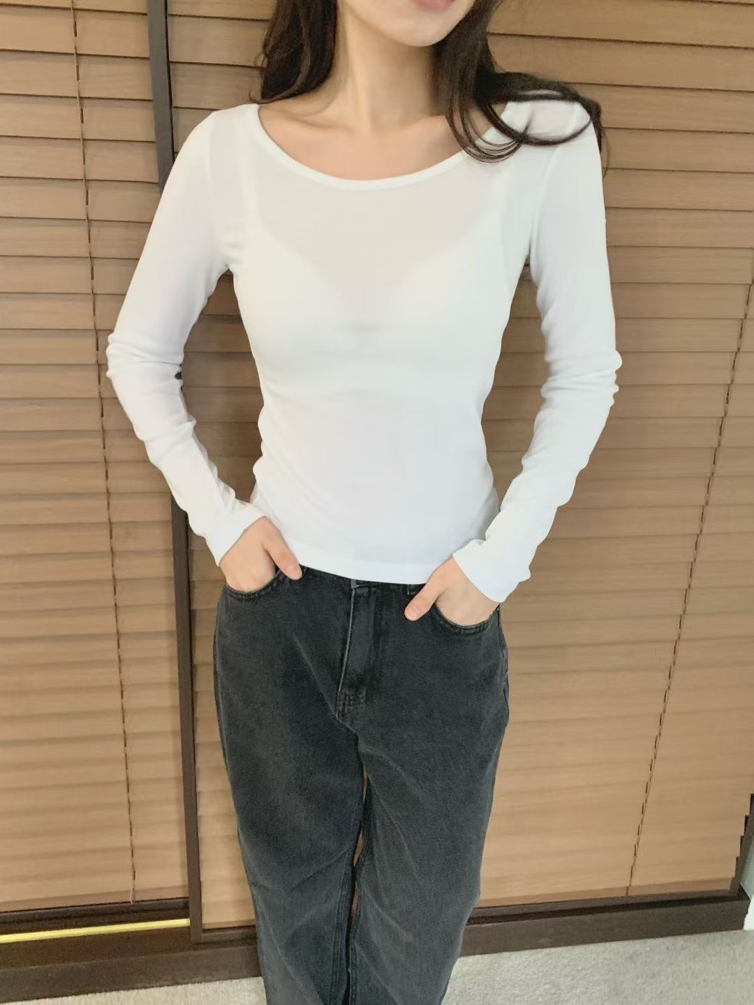 AGATHE東大門㊣直郵女士新品職業休閑熱賣25秋冬人氣長袖T恤AGATHE長袖T恤圖色3