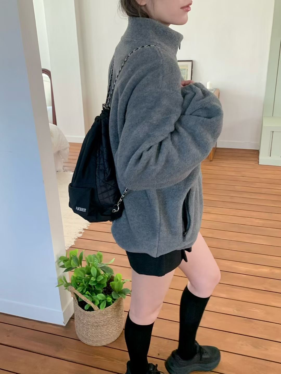 AGATHE東大門㊣實拍女裝新款時尚人氣推薦休閑職業夾克拉鏈AGATHE夾克