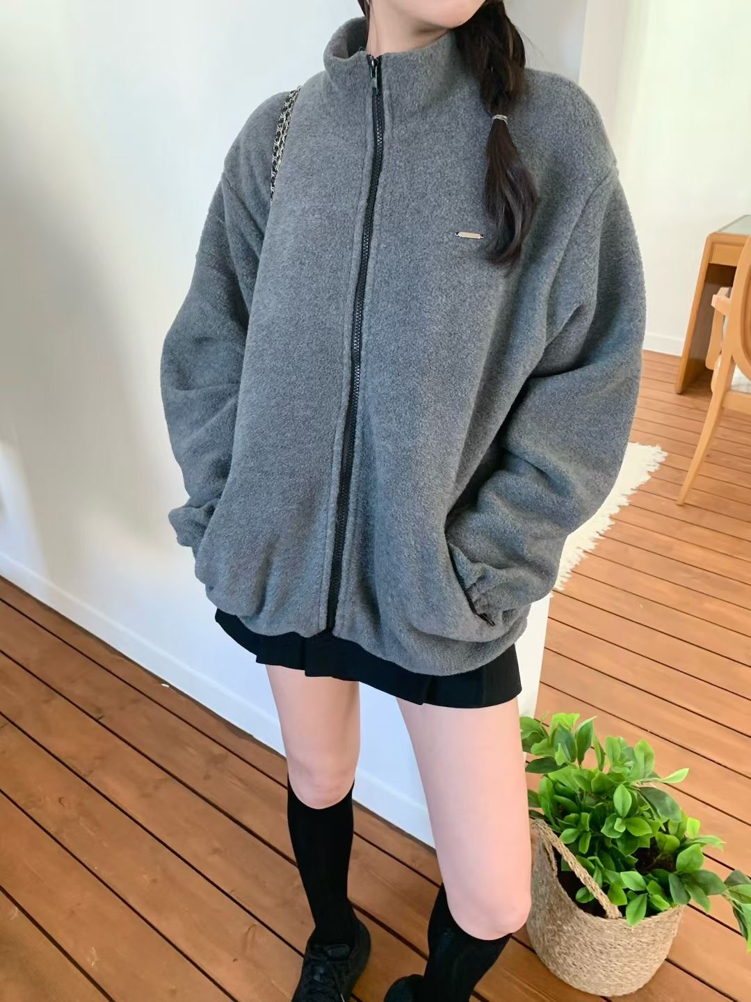 AGATHE東大門㊣實拍女裝新款時尚人氣推薦休閑職業夾克拉鏈AGATHE夾克