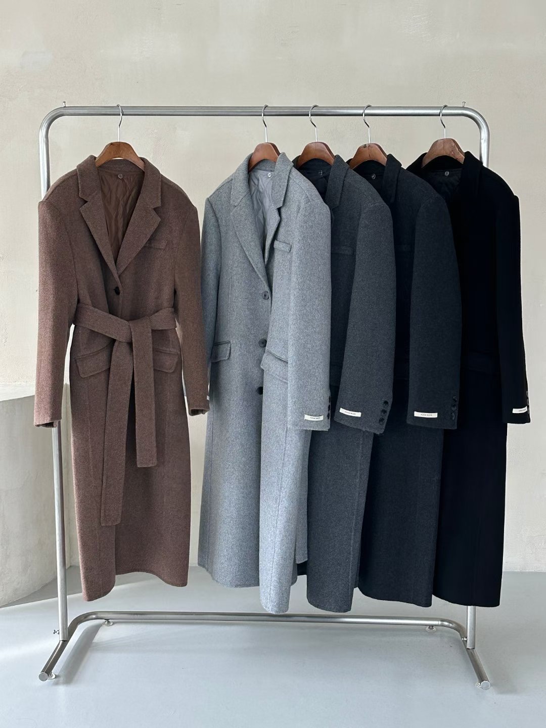 OLZE-올제-T東大門㊣代購女士新款真品時尚中長款大衣含腰帶OLZE-올제-T中長款大衣圖色3左三色