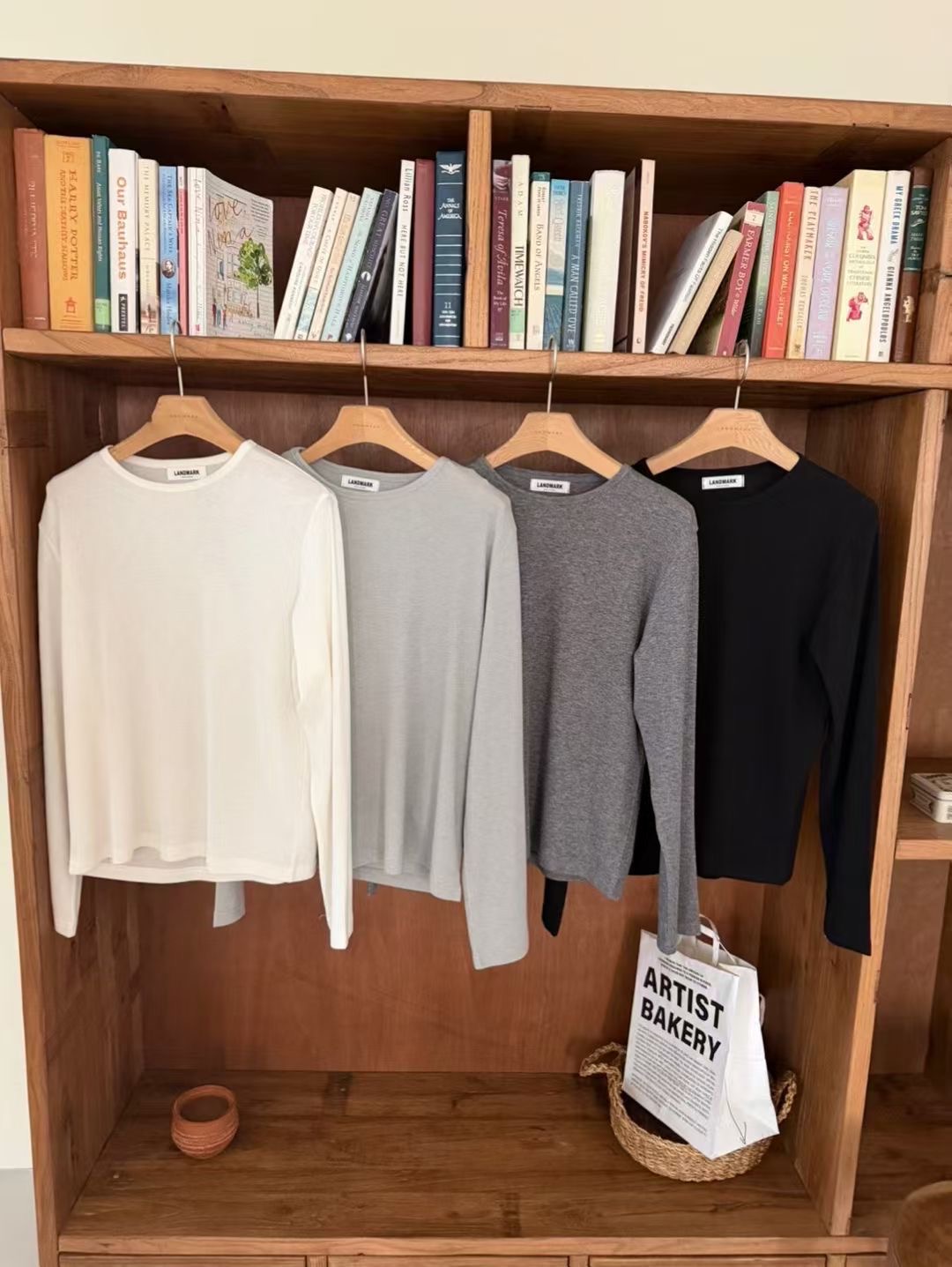 LANDMARK韓國代購㊣女裝新款熱賣職業時尚休閑真品推薦長袖T恤LANDMARK長袖T恤圖色4左四色