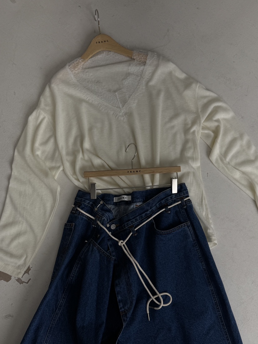 FRANC—L韓國代購㊣女士新品時尚推薦人氣真品長袖T恤安哥拉FRANC長袖T恤