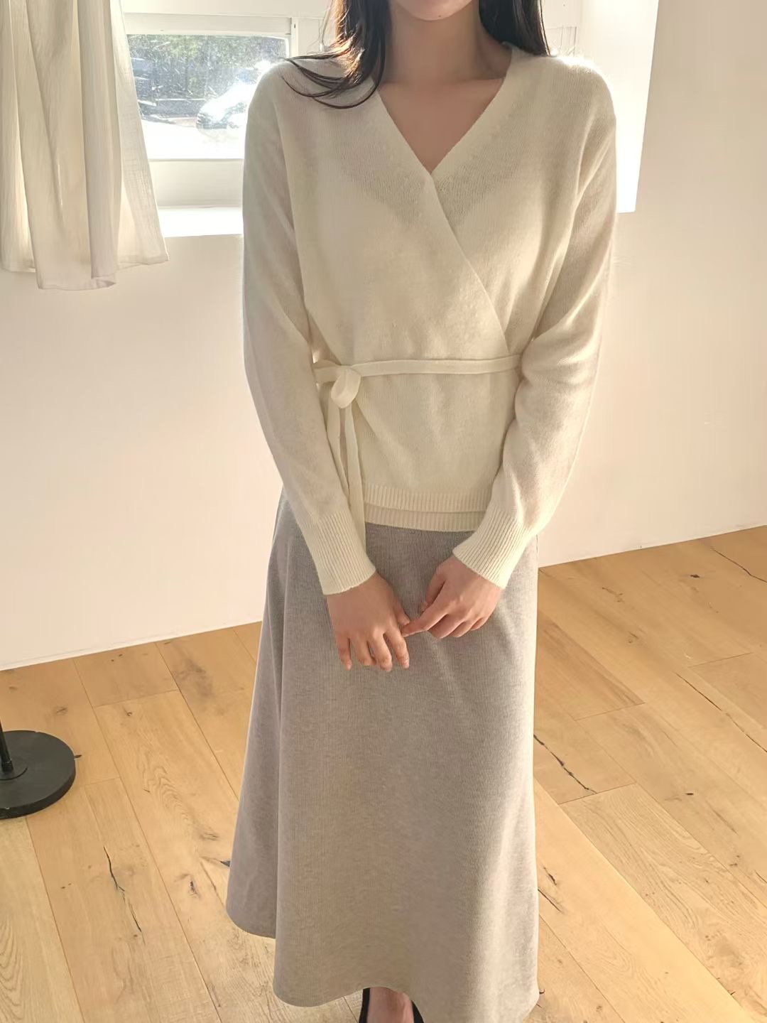 AGATHE韓國代購㊣女裝新款職業推薦熱賣休閑針織衫安哥拉羊毛AGATHE針織衫圖色1