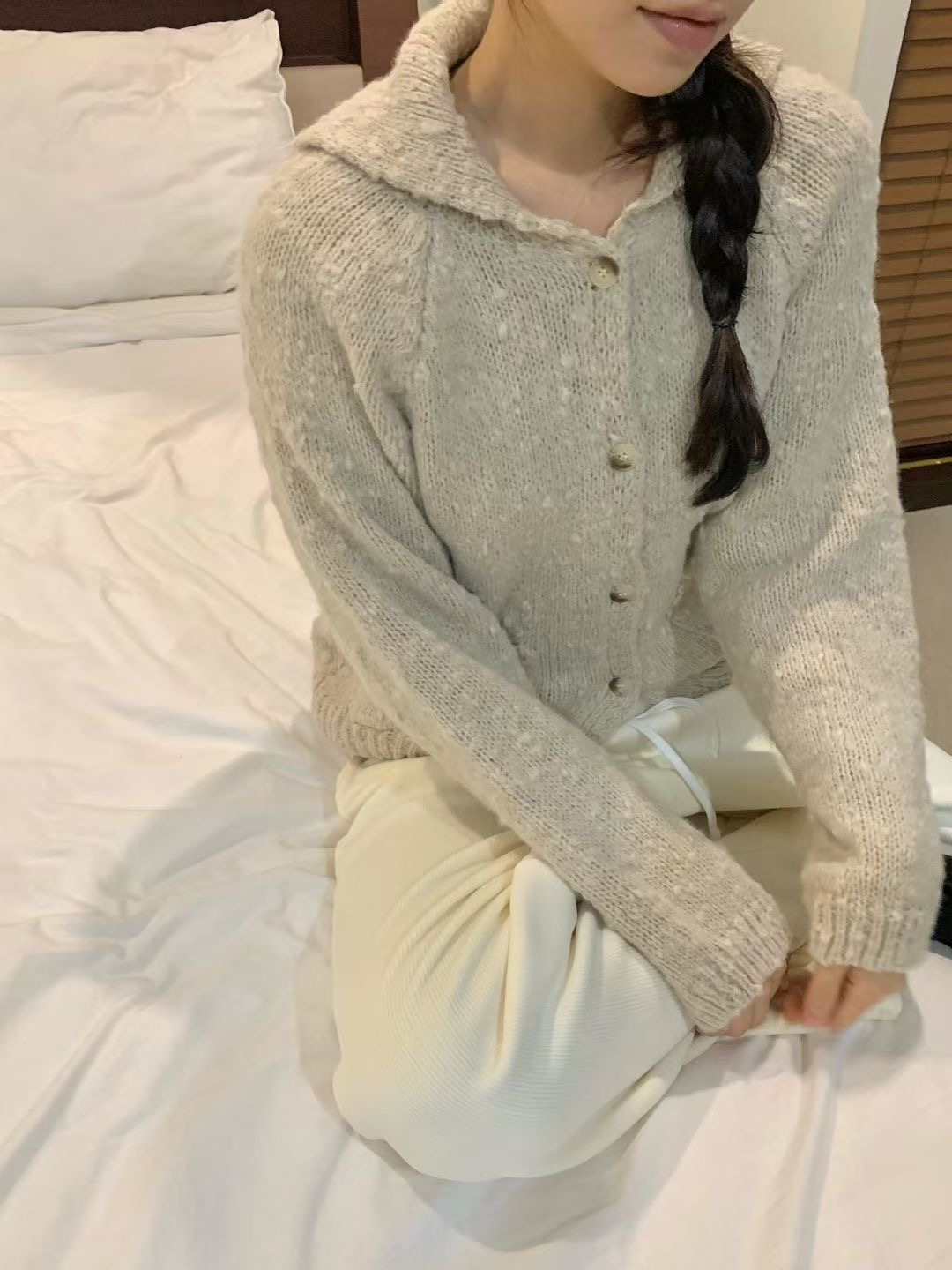 AGATHE東大門㊣實拍女裝新款真品25秋冬職業熱賣時尚毛衣開衫AGATHE毛衣