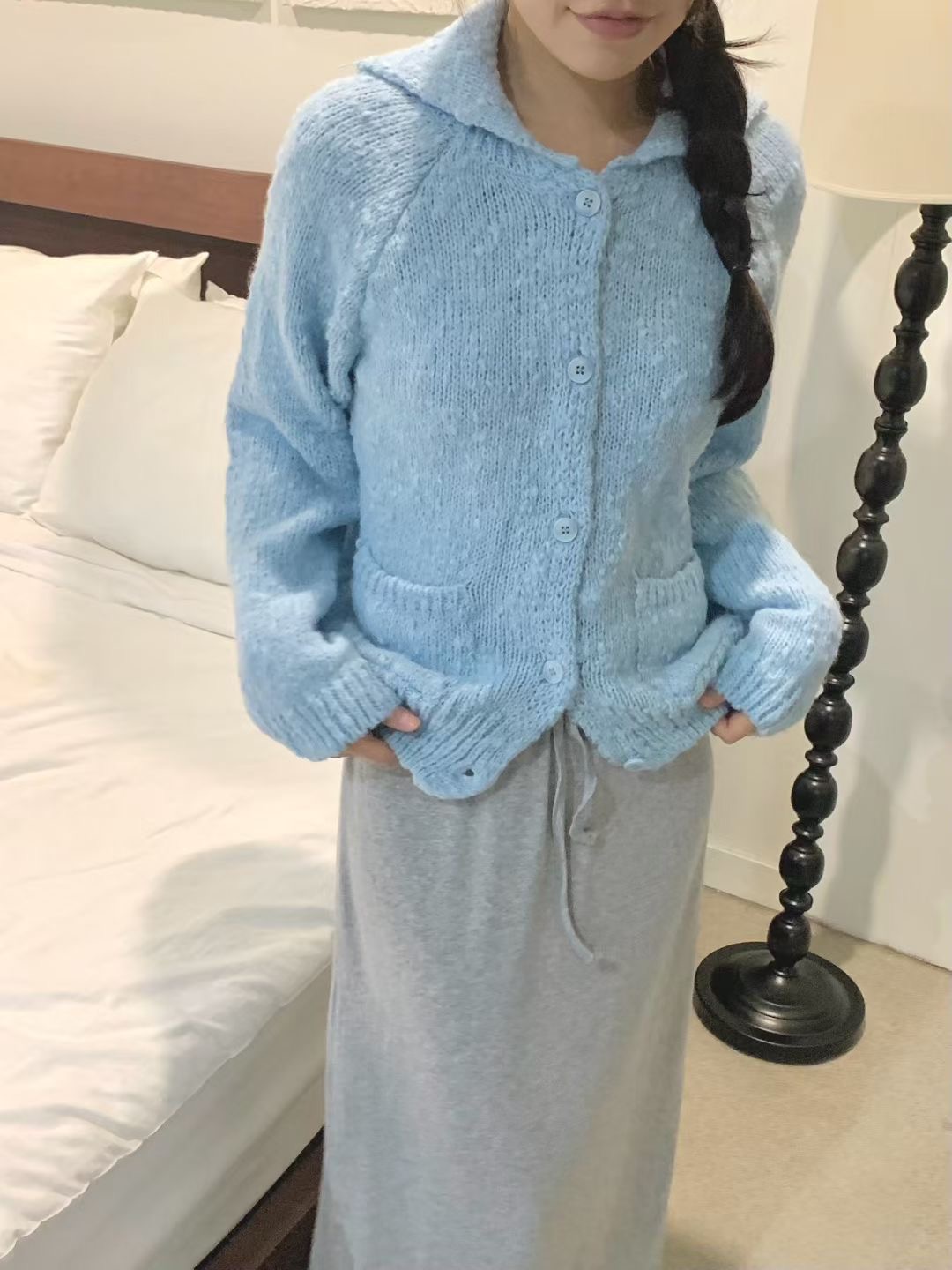 AGATHE東大門㊣實拍女裝新款真品25秋冬職業熱賣時尚毛衣開衫AGATHE毛衣圖色2