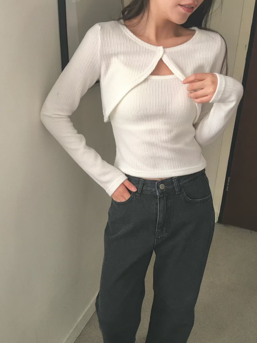 AGATHE東大門㊣代購女士新品休閑25秋冬時尚真品熱賣套裝紐扣AGATHE套裝圖色3