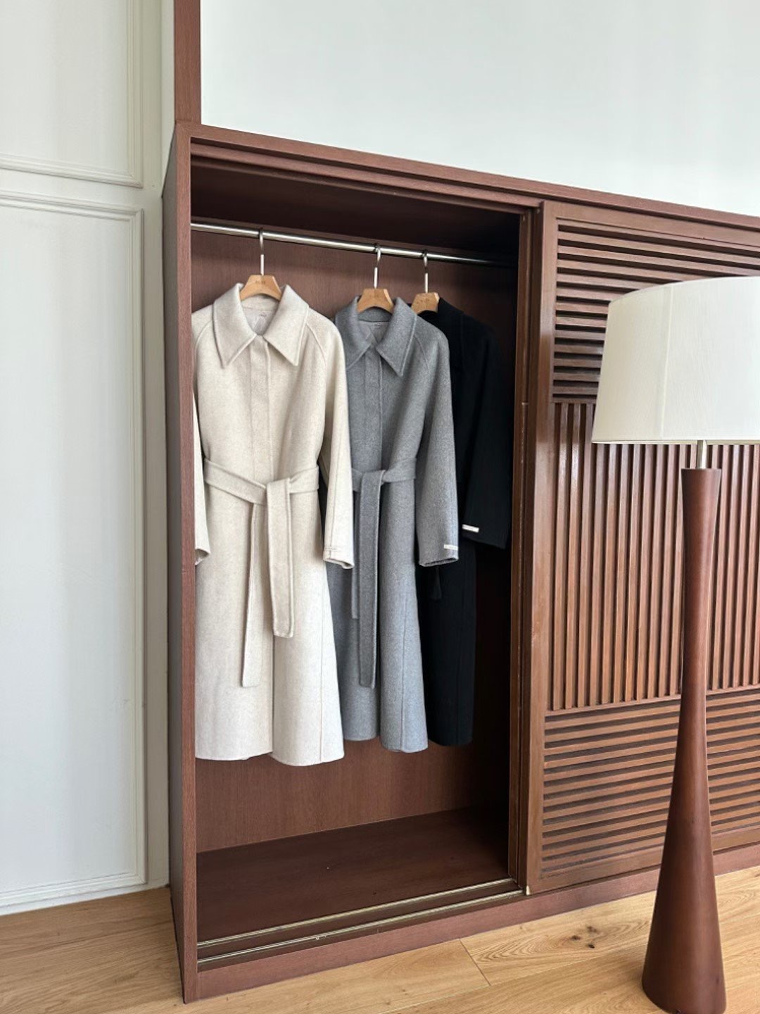 OLZE-올제-T韓國代購㊣女裝新款職業25秋冬中長款大衣含腰帶OLZE-올제-T中長款大衣