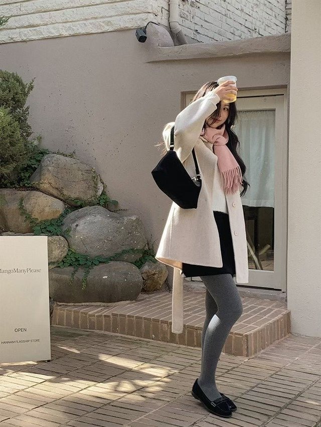 OLZE-올제-T東大門㊣代購女士新品熱賣真品中長款大衣含腰帶OLZE-올제-T中長款大衣