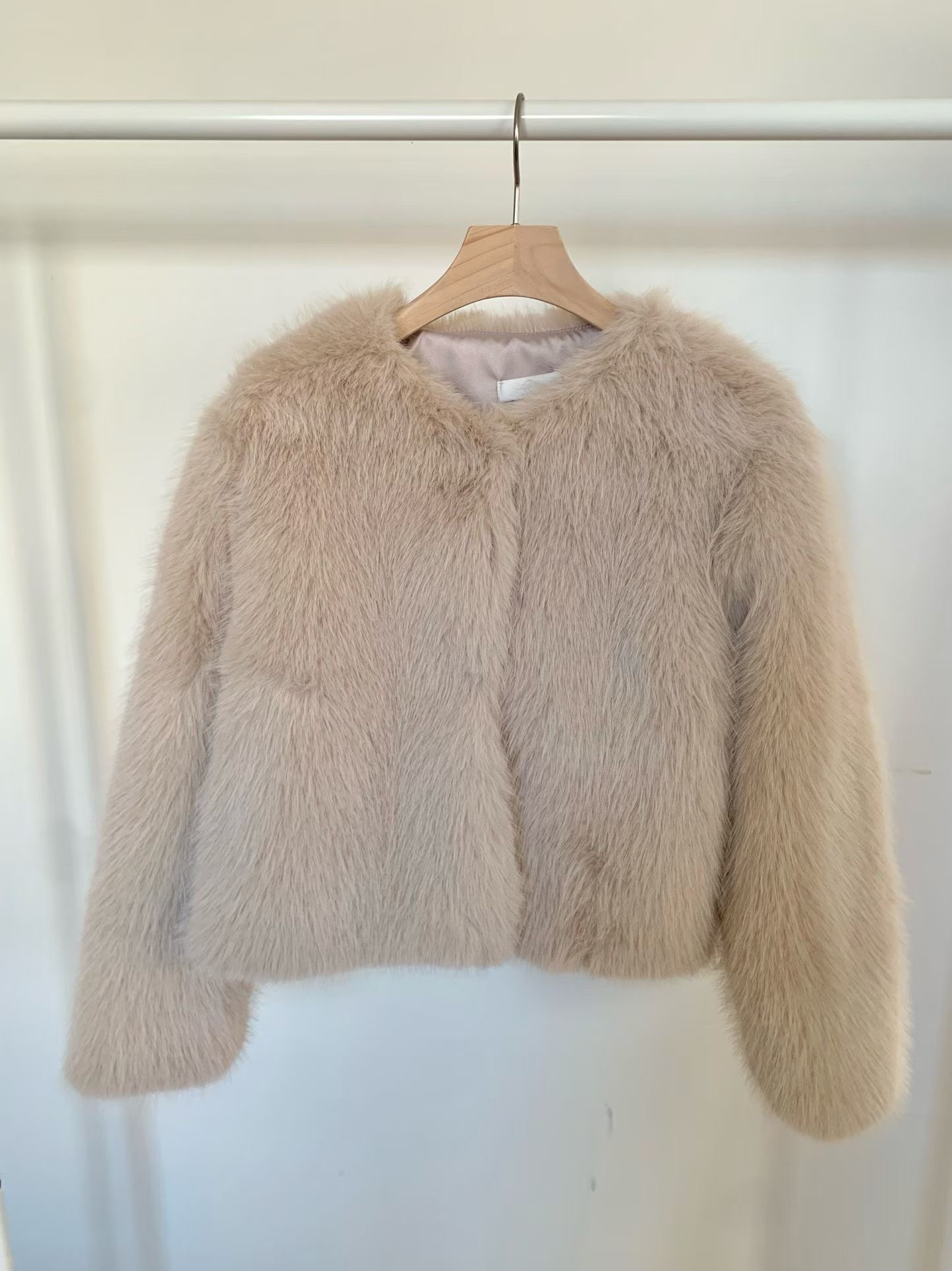 AGATHE東大門㊣代購女裝新品時尚25秋冬休閑熱賣短款大衣狐貍AGATHE短款大衣圖色1