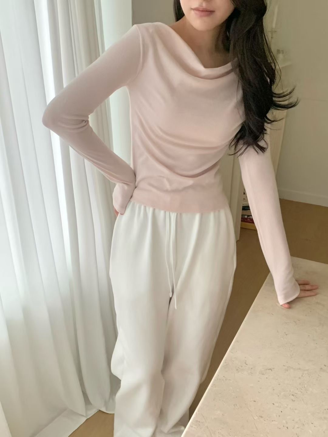 AGATHE韓國直郵㊣女裝新品休閑職業人氣熱賣25秋冬推薦長袖T恤AGATHE長袖T恤