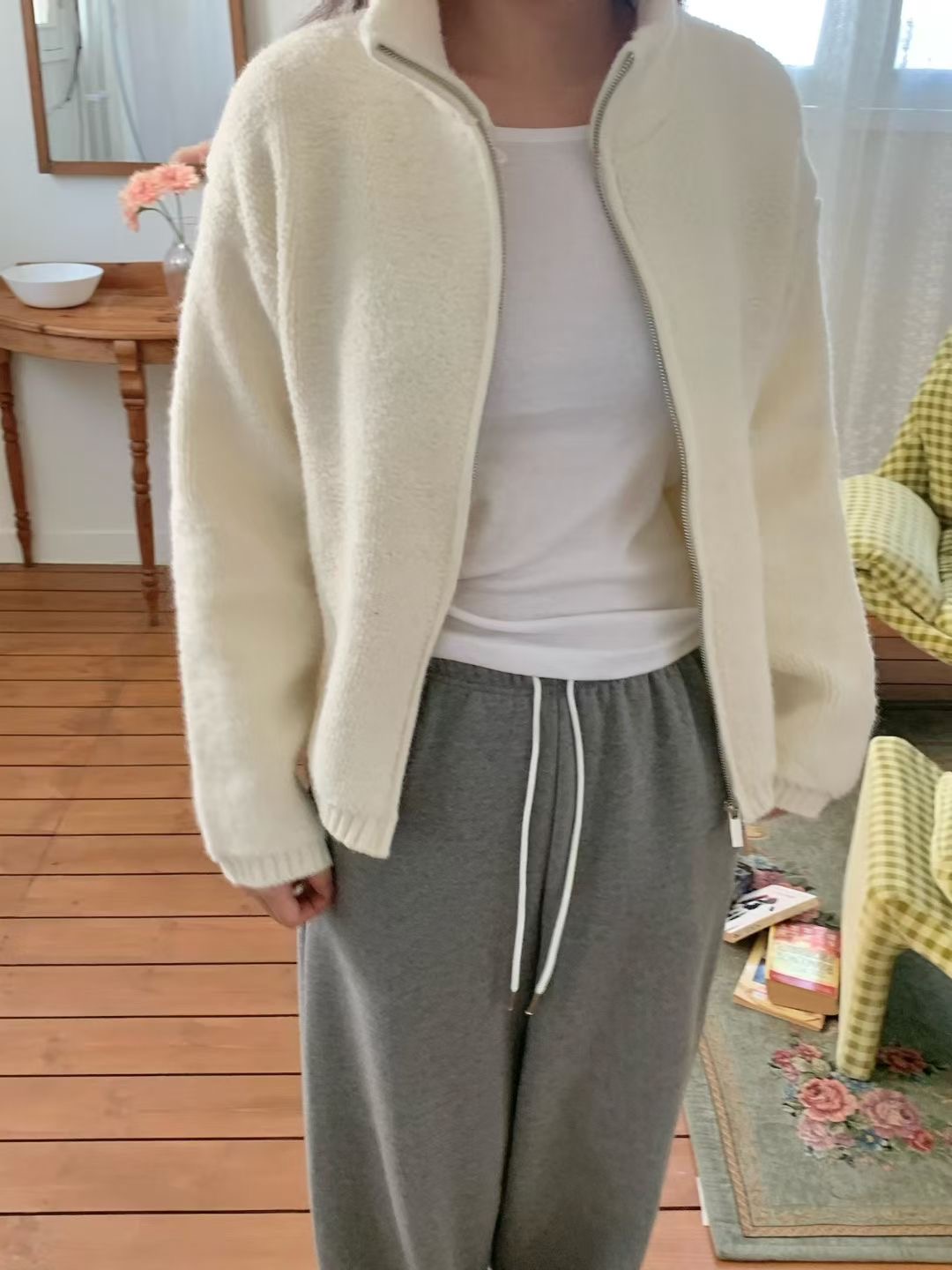 AGATHE韓國直郵㊣女士新款時尚職業25秋冬推薦真品夾克拉鏈AGATHE夾克