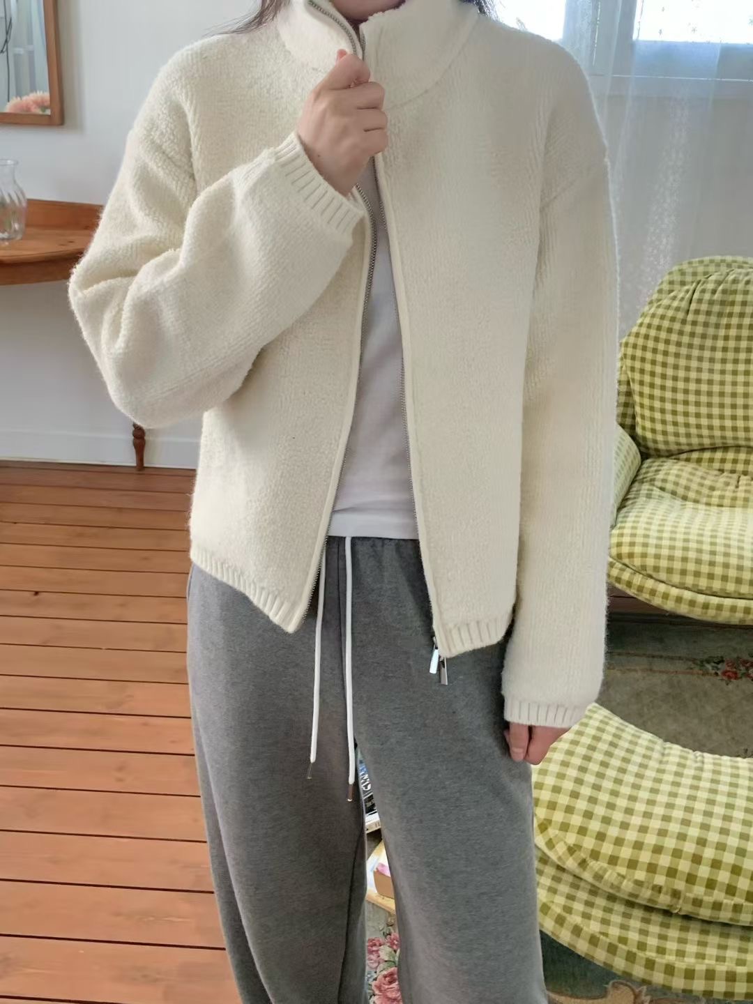 AGATHE韓國直郵㊣女士新款時尚職業25秋冬推薦真品夾克拉鏈AGATHE夾克圖色2