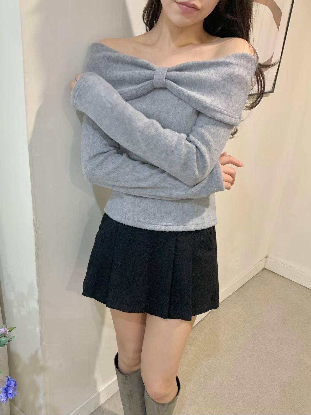 AGATHE韓國代購㊣女裝新款熱賣人氣職業真品25秋冬推薦長袖T恤AGATHE長袖T恤