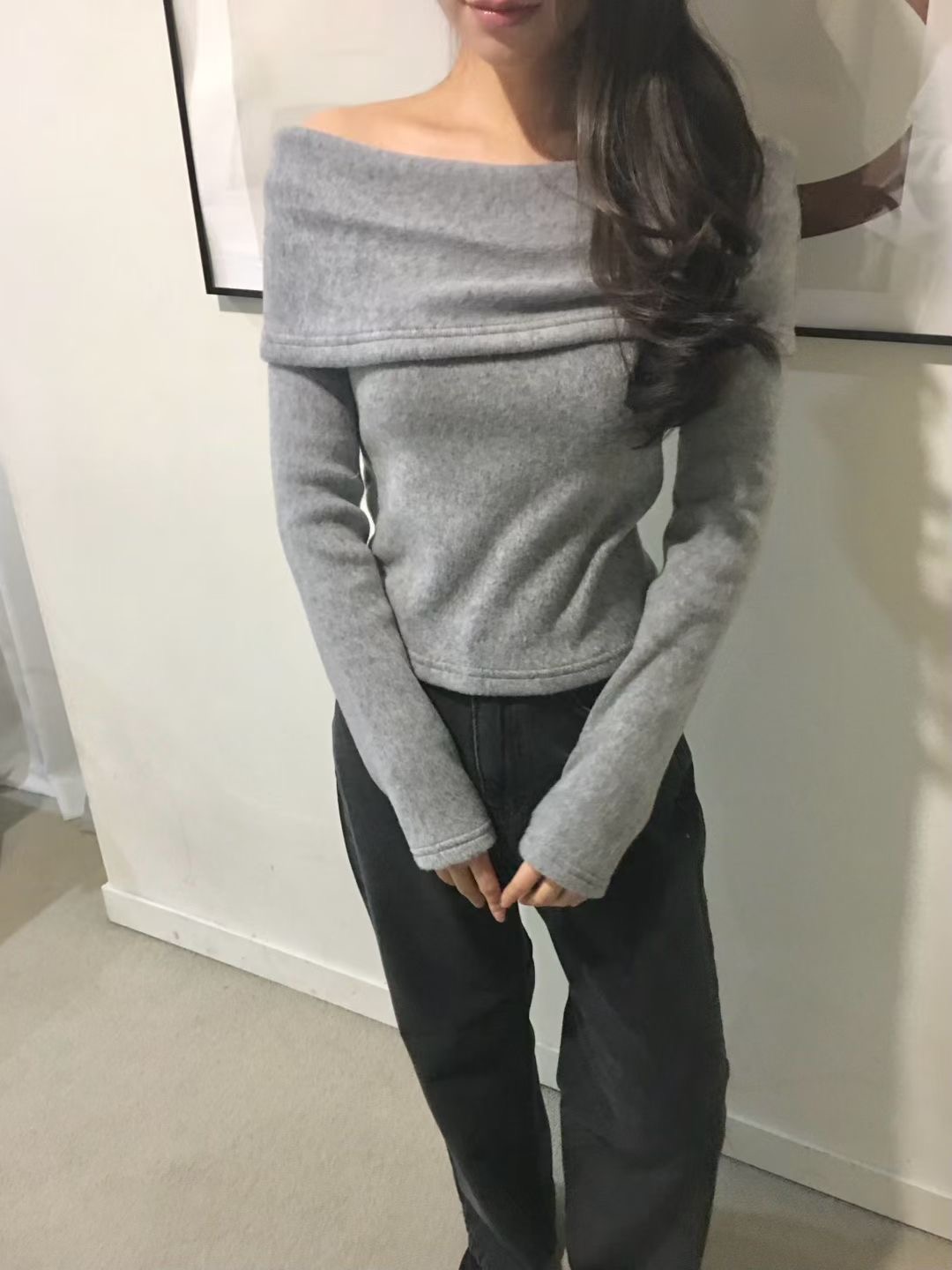 AGATHE韓國代購㊣女裝新款熱賣人氣職業真品25秋冬推薦長袖T恤AGATHE長袖T恤圖色2