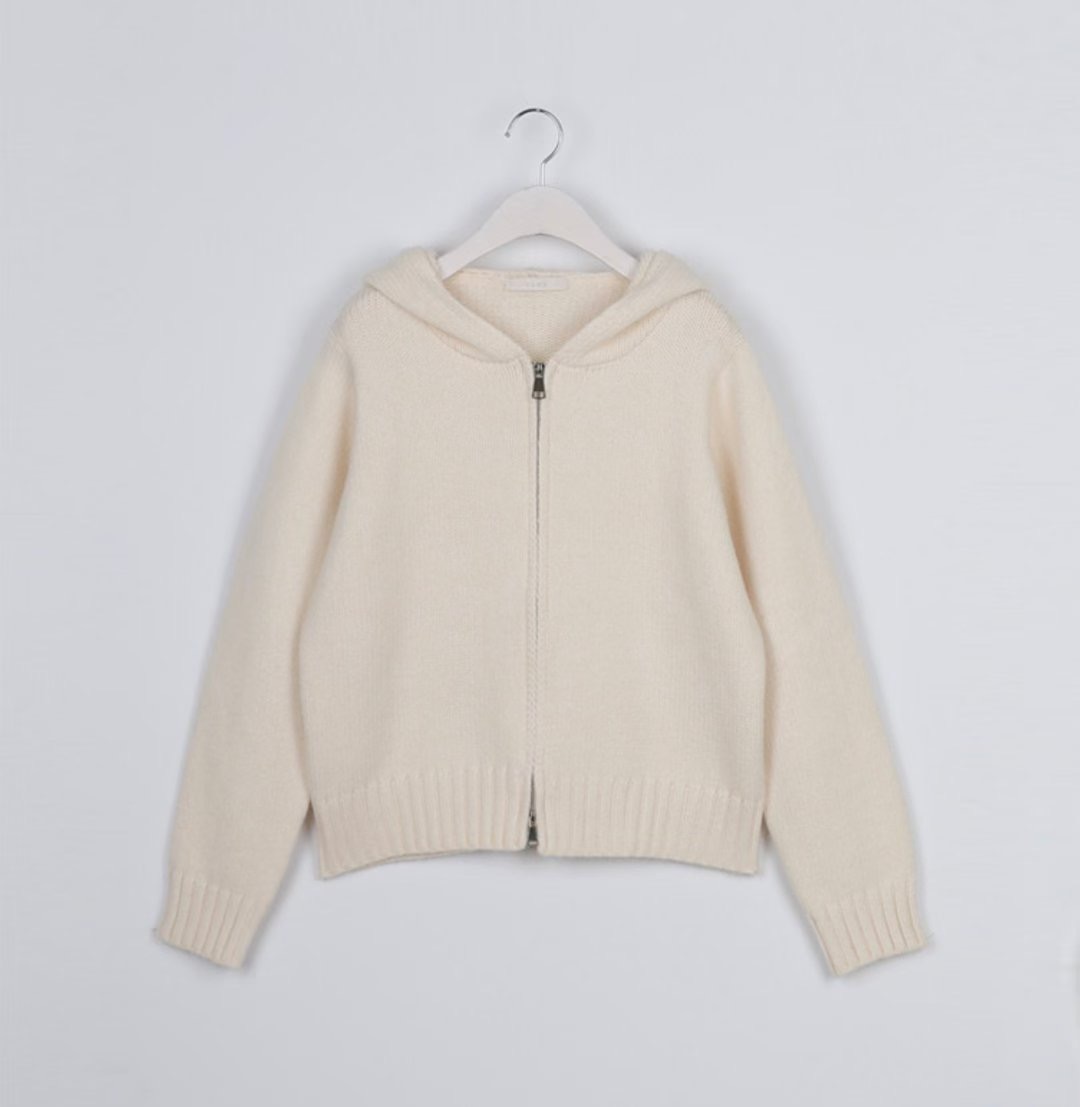 OLZE-올제-T東大門㊣直郵女士新款職業25秋冬針織衫連帽拉鏈衫OLZE-올제-T針織衫圖色1