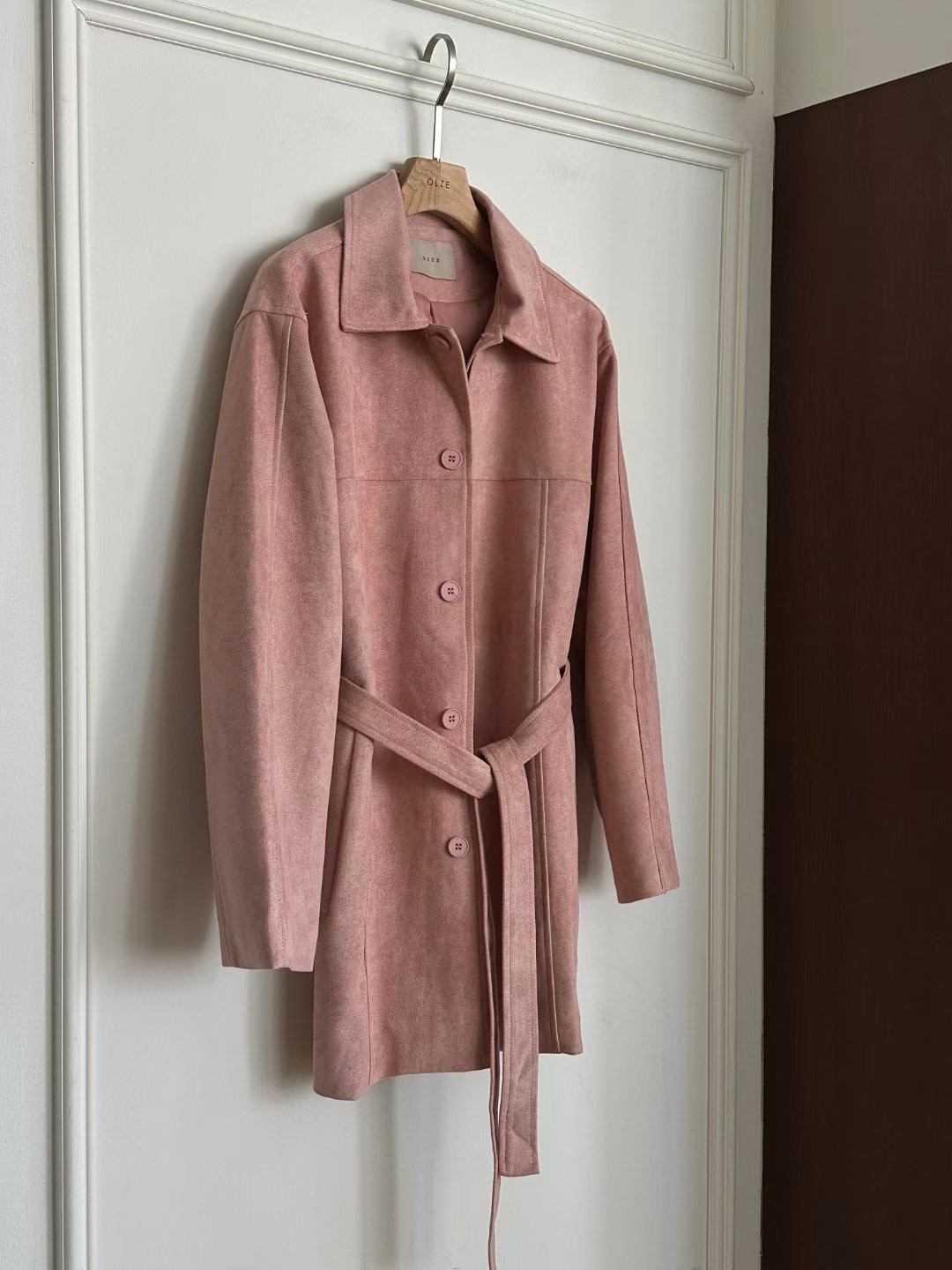 OLZE-올제-T韓國直郵㊣女士新品真品推薦職業短款大衣含腰帶OLZE-올제-T短款大衣圖色3