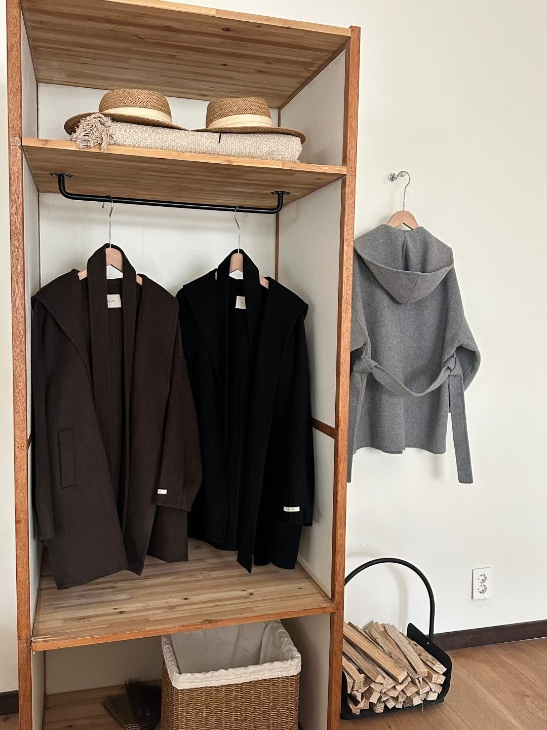 OLZE-올제-T韓國代購㊣女士新款時尚人氣休閑短款大衣含腰帶OLZE-올제-T短款大衣