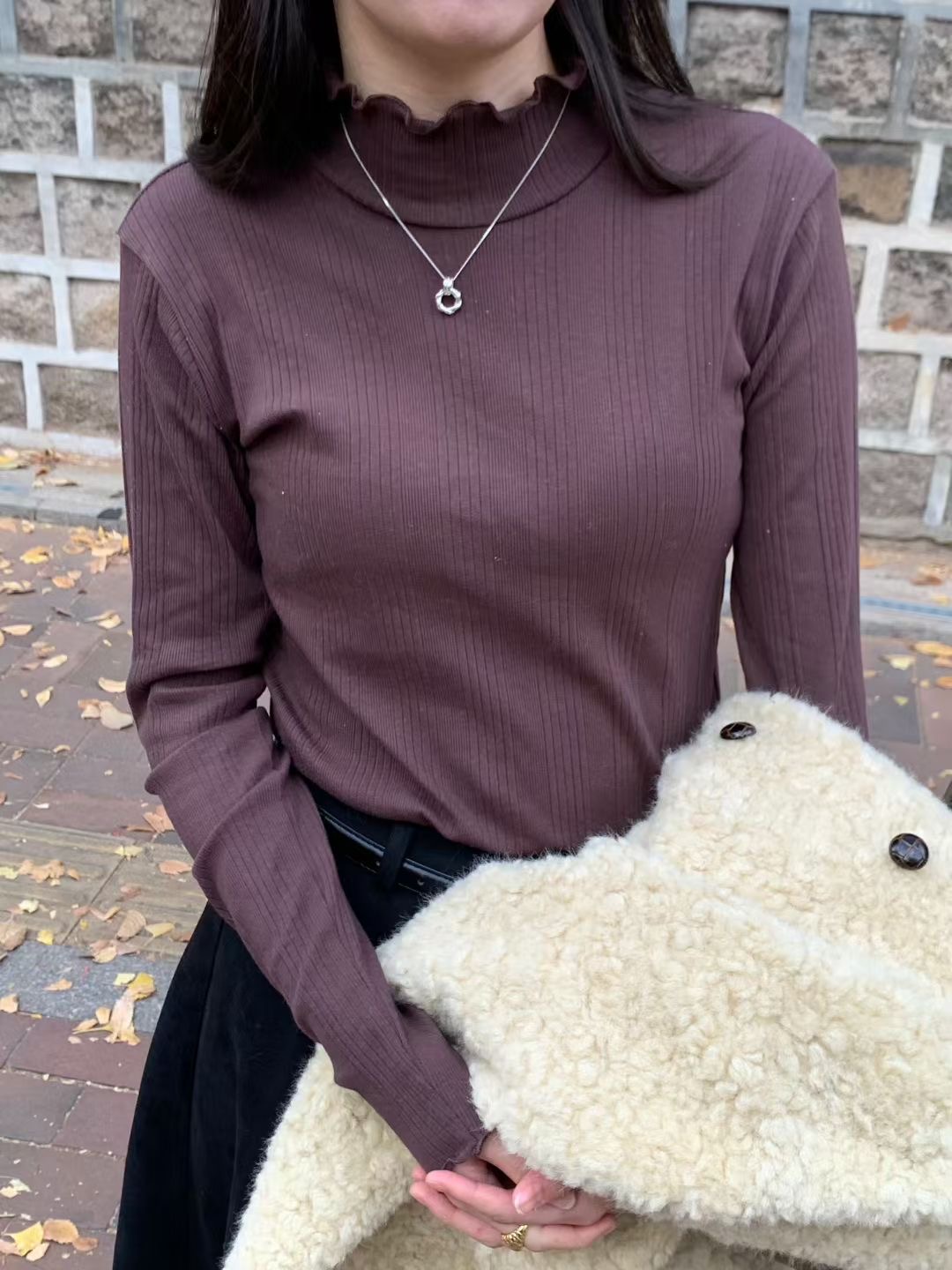 SIGNATURE韓國直郵㊣女士新款熱賣真品25秋冬時尚休閑長袖T恤SIGNATURE長袖T恤圖色3