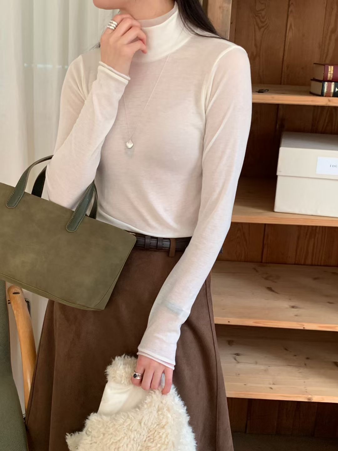 SIGNATURE東大門㊣代購女裝新款時尚職業熱賣推薦休閑長袖T恤SIGNATURE長袖T恤圖色1