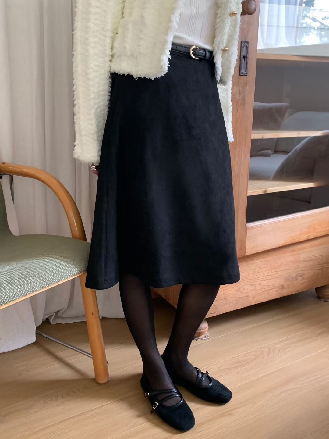 SIGNATURE東大門㊣直郵女裝新款推薦熱賣真品長裙不含腰帶麂皮SIGNATURE長裙圖色2