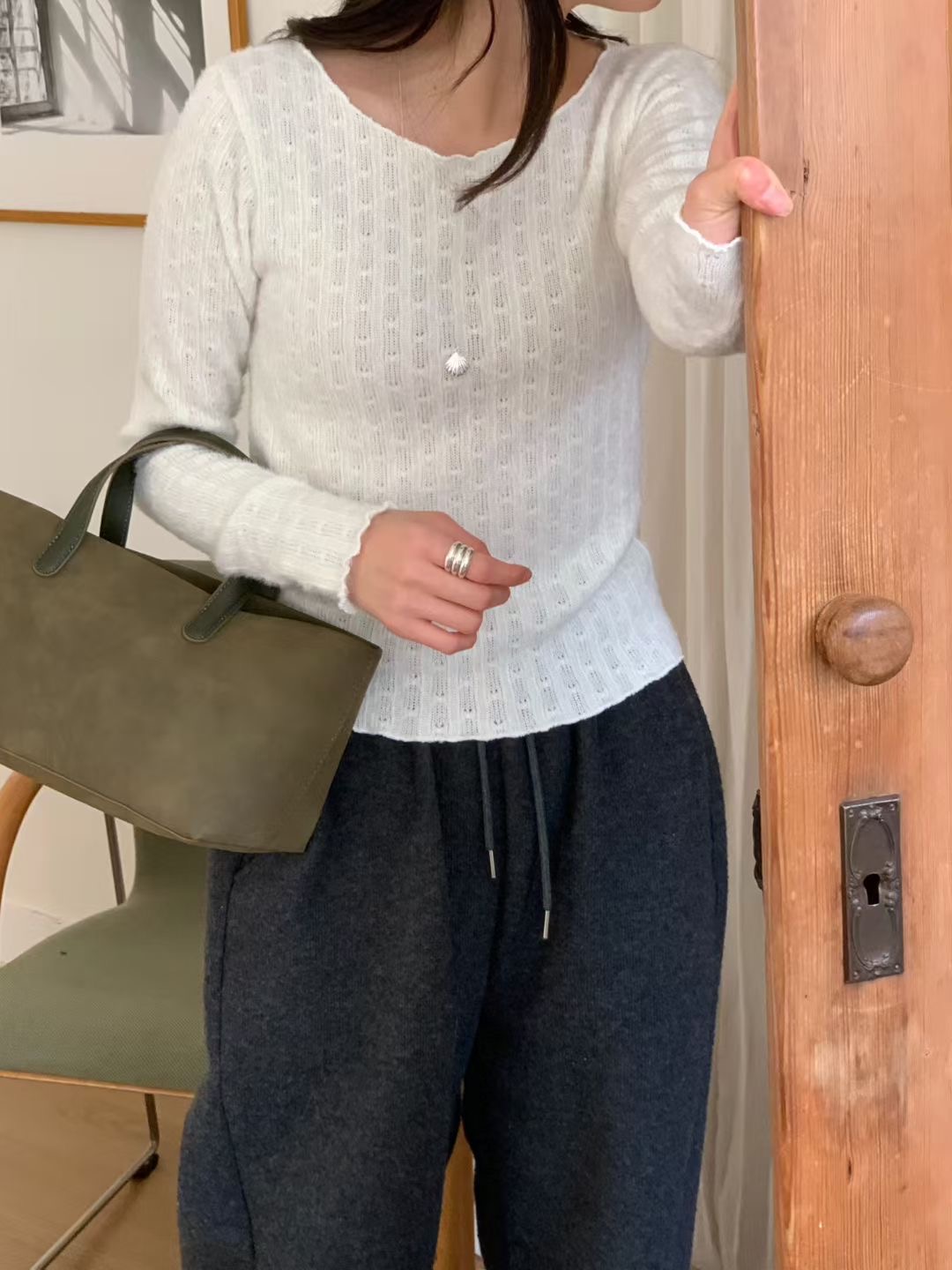 SIGNATURE韓國代購㊣女士新品25秋冬人氣時尚休閑推薦長袖T恤SIGNATURE長袖T恤