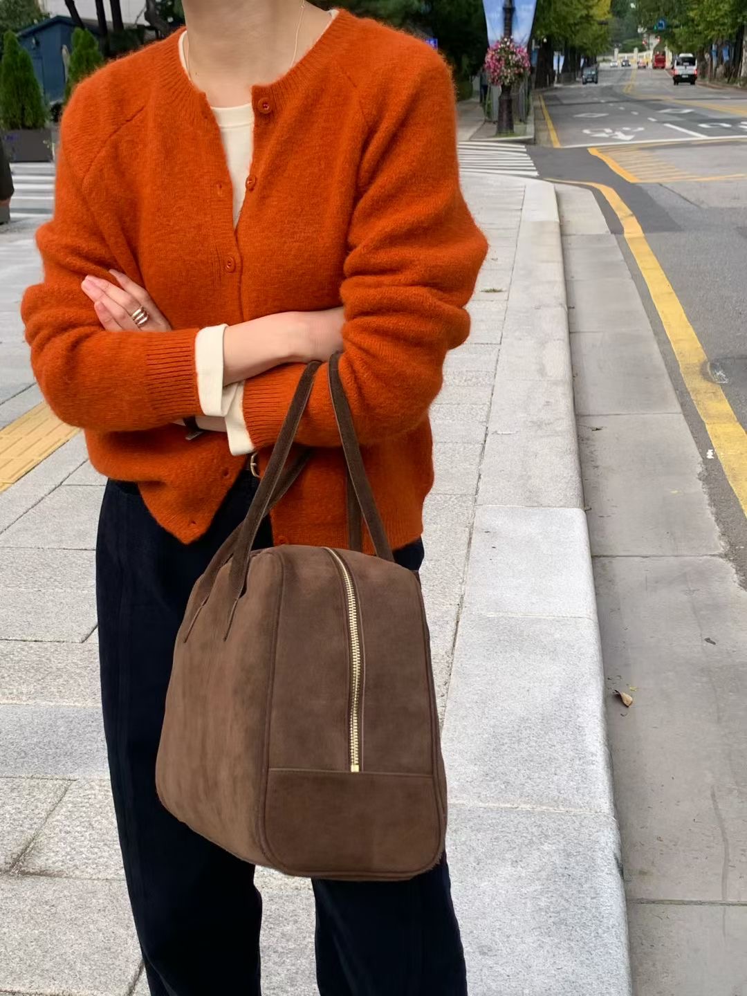 SIGNATURE韓國代購㊣女裝新款25秋冬職業真品熱賣針織衫開衫SIGNATURE針織衫圖色1