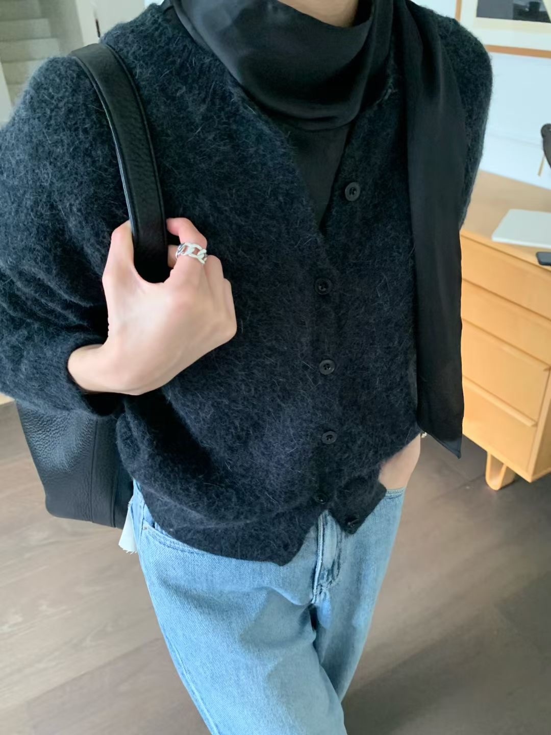 SIGNATURE韓國代購㊣女裝新款25秋冬職業真品熱賣針織衫開衫SIGNATURE針織衫圖色3