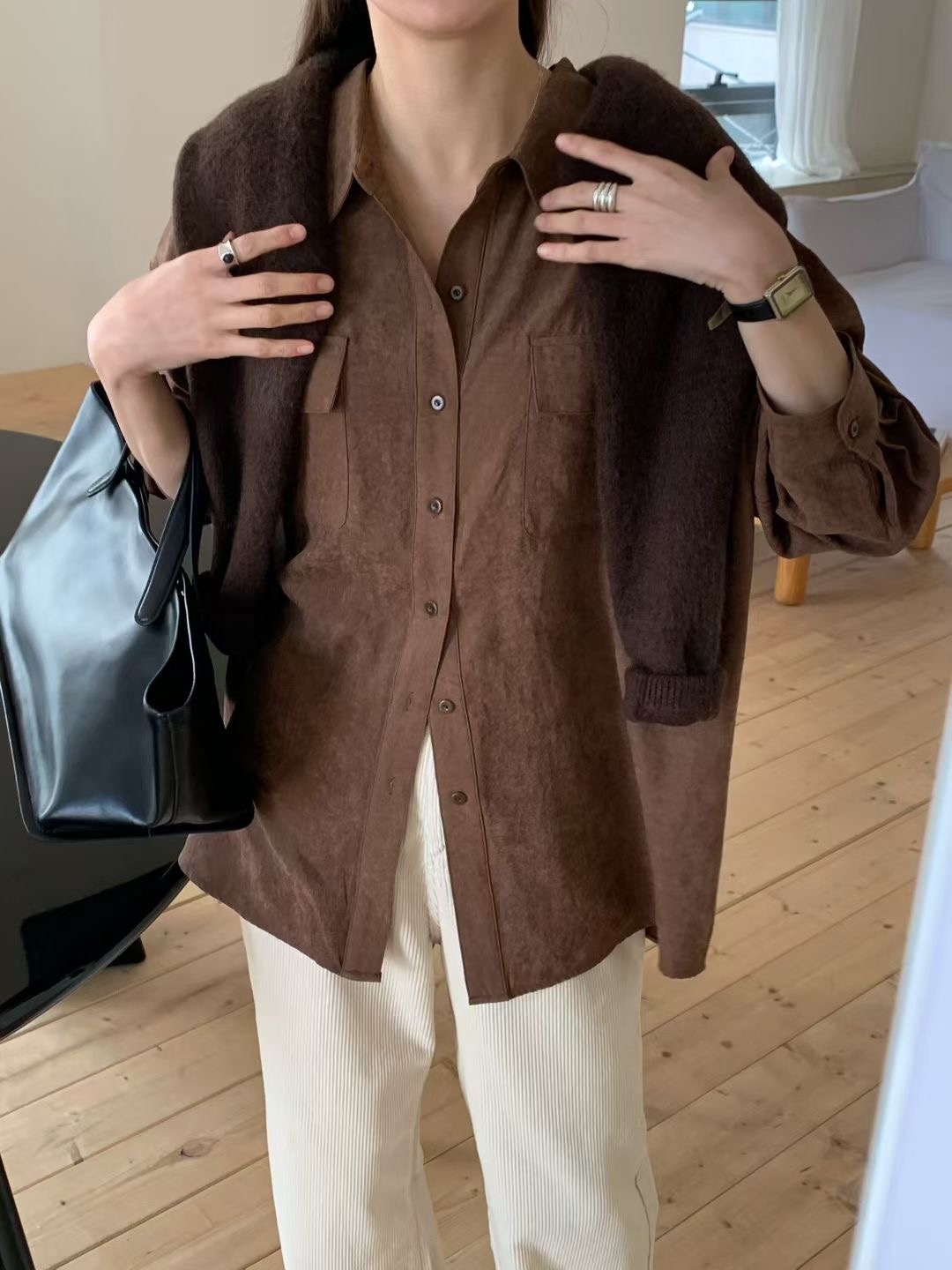 SIGNATURE東大門㊣代購女裝新款推薦25秋冬人氣時尚襯衫蕾絲衫SIGNATURE襯衫/蕾絲衫圖色1