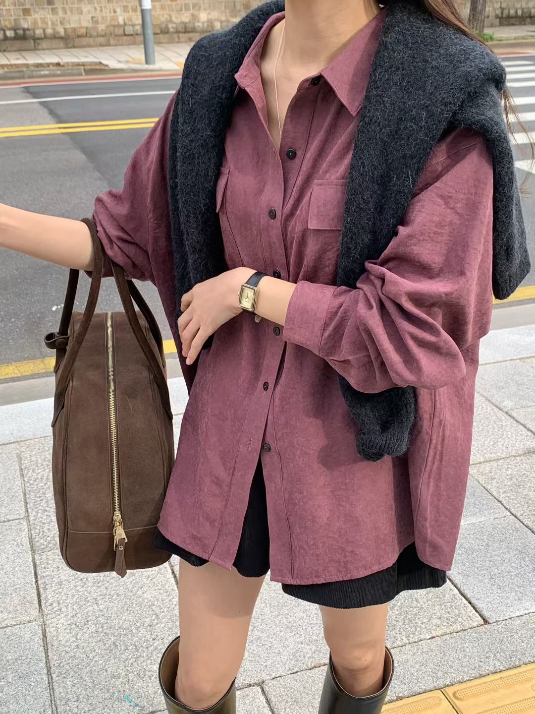 SIGNATURE東大門㊣代購女裝新款推薦25秋冬人氣時尚襯衫蕾絲衫SIGNATURE襯衫/蕾絲衫圖色2