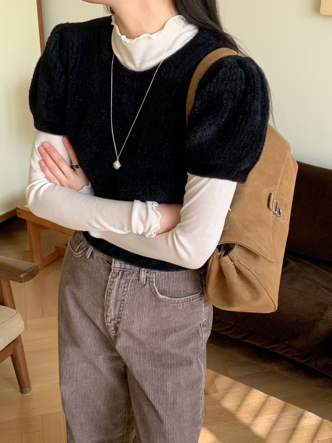 SIGNATURE韓國代購㊣女士新品職業休閑人氣推薦針織衫不含內搭SIGNATURE針織衫圖色1