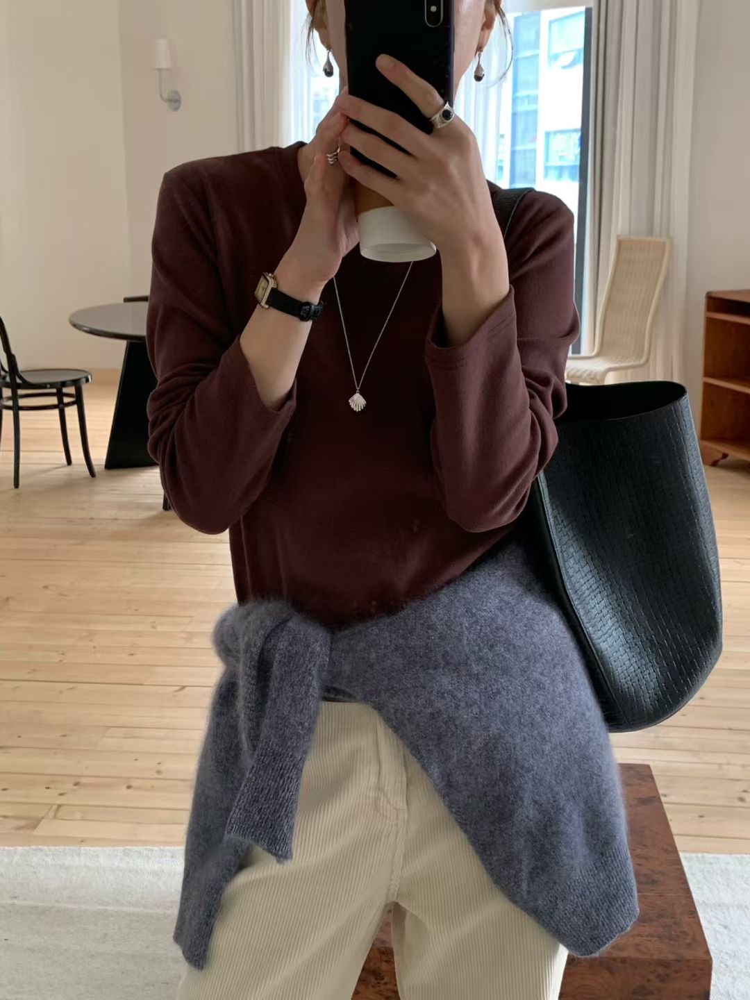 SIGNATURE東大門㊣直郵女士新品熱賣人氣真品25秋冬長袖T恤SIGNATURE長袖T恤圖色2