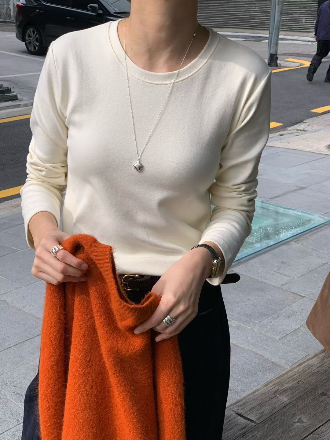 SIGNATURE東大門㊣直郵女士新品熱賣人氣真品25秋冬長袖T恤SIGNATURE長袖T恤圖色3