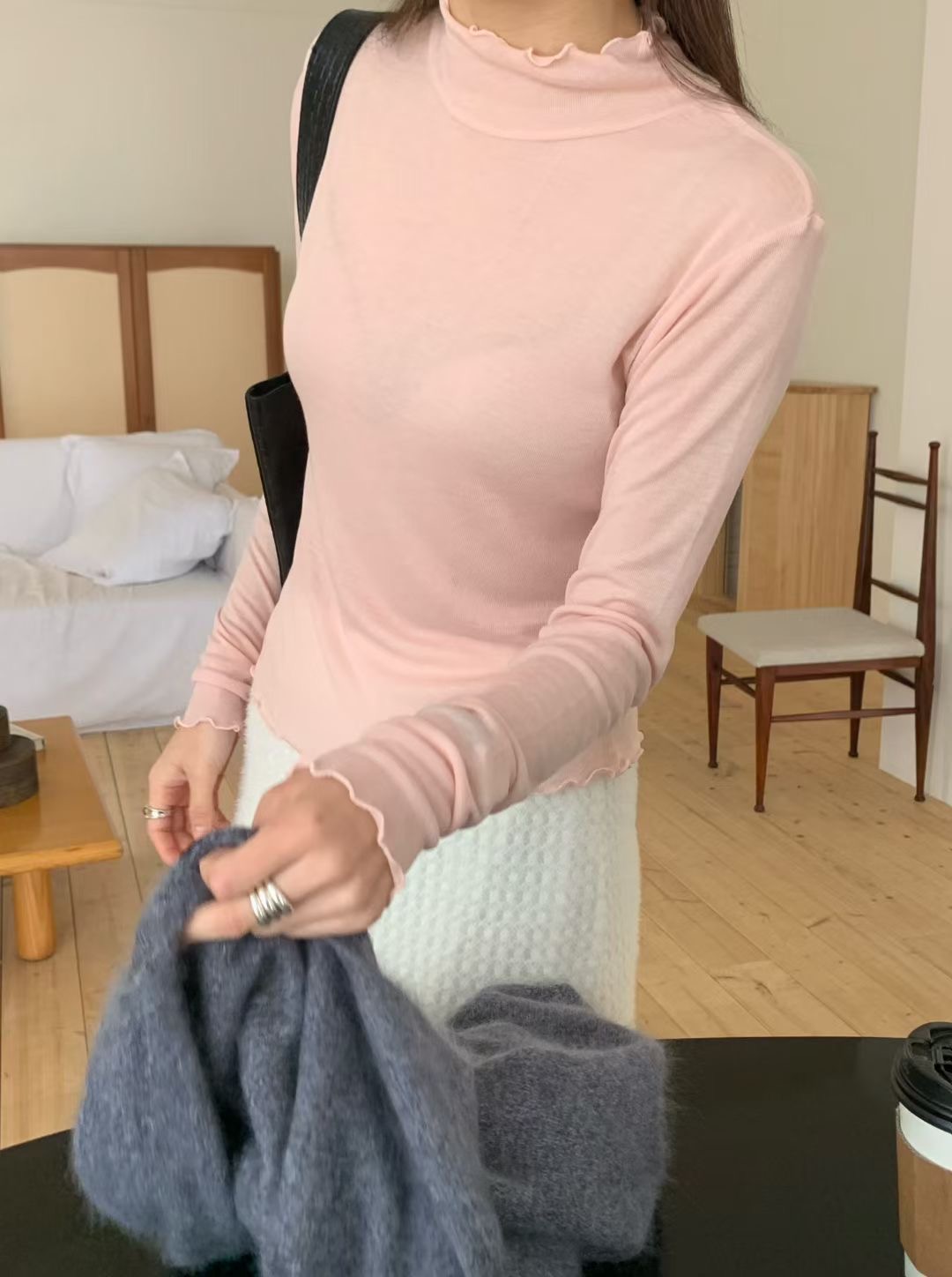 SIGNATURE東大門㊣實拍女裝新款25秋冬職業休閑熱賣長袖T恤SIGNATURE長袖T恤圖色1