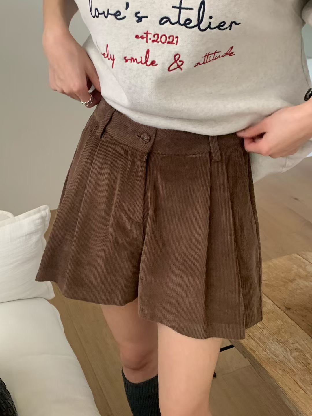 SIGNATURE韓國代購㊣女裝新品真品人氣25秋冬休閑時尚推薦短褲SIGNATURE短褲圖色1