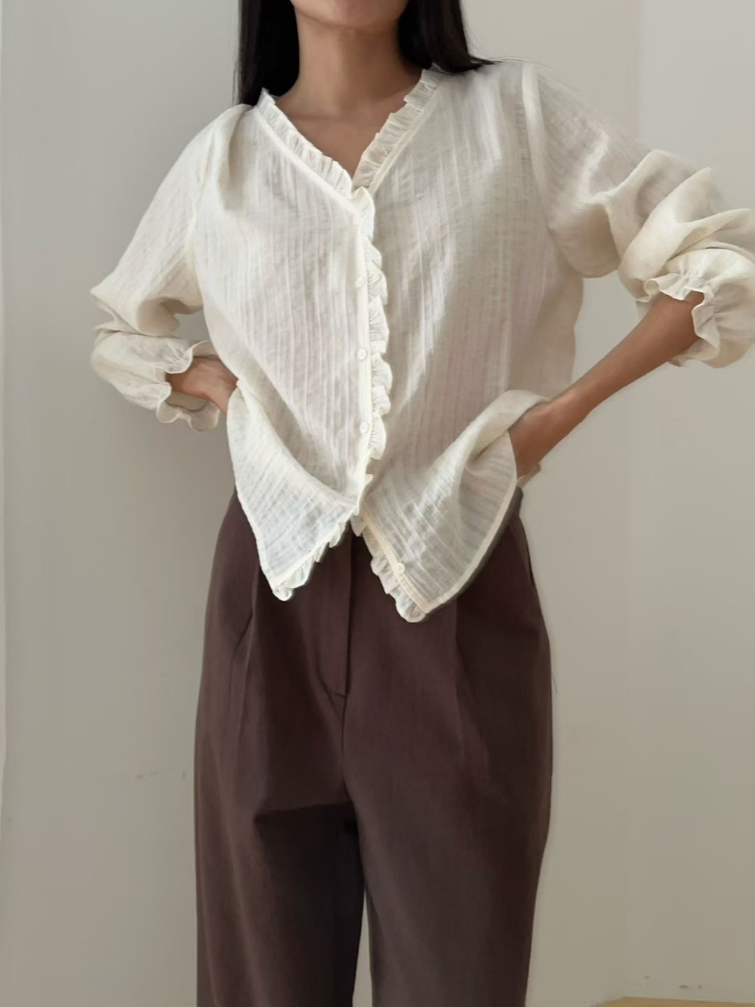 EVERY MOMENT東大門㊣直郵女裝新款推薦25秋冬時尚襯衫蕾絲衫EVERY MOMENT襯衫/蕾絲衫