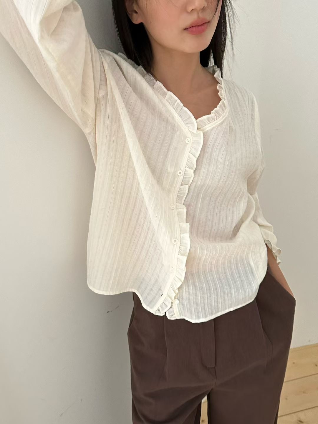 EVERY MOMENT東大門㊣直郵女裝新款推薦25秋冬時尚襯衫蕾絲衫EVERY MOMENT襯衫/蕾絲衫圖色2