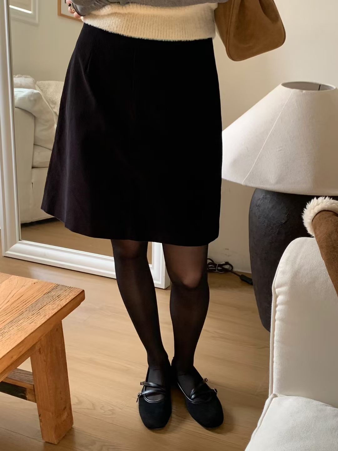 SIGNATURE東大門㊣直郵女裝新品熱賣休閑半身裙中短裙天鵝絨SIGNATURE半身裙/中短裙圖色2