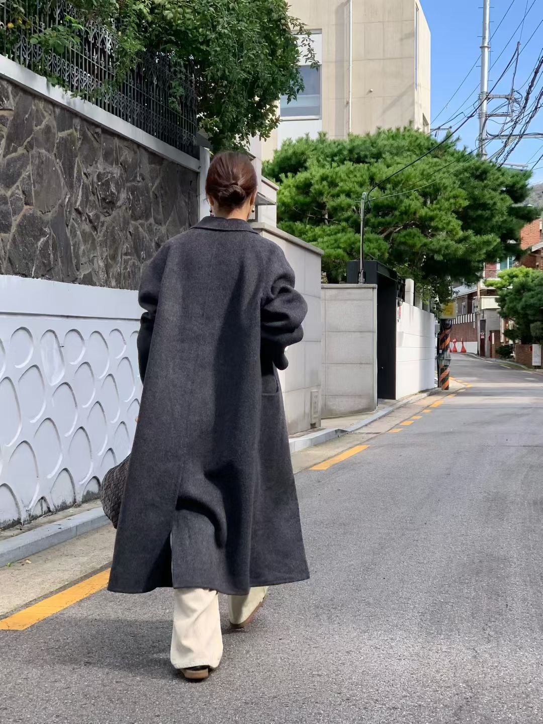 SIGNATURE韓國直郵㊣女裝新款時尚人氣25秋冬中長款大衣手工SIGNATURE中長款大衣