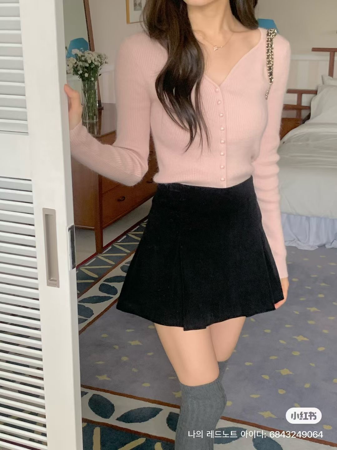 IF YOU韓國直郵㊣女士新品時尚針織衫安哥拉歐根紗羊毛開衫IF YOU針織衫