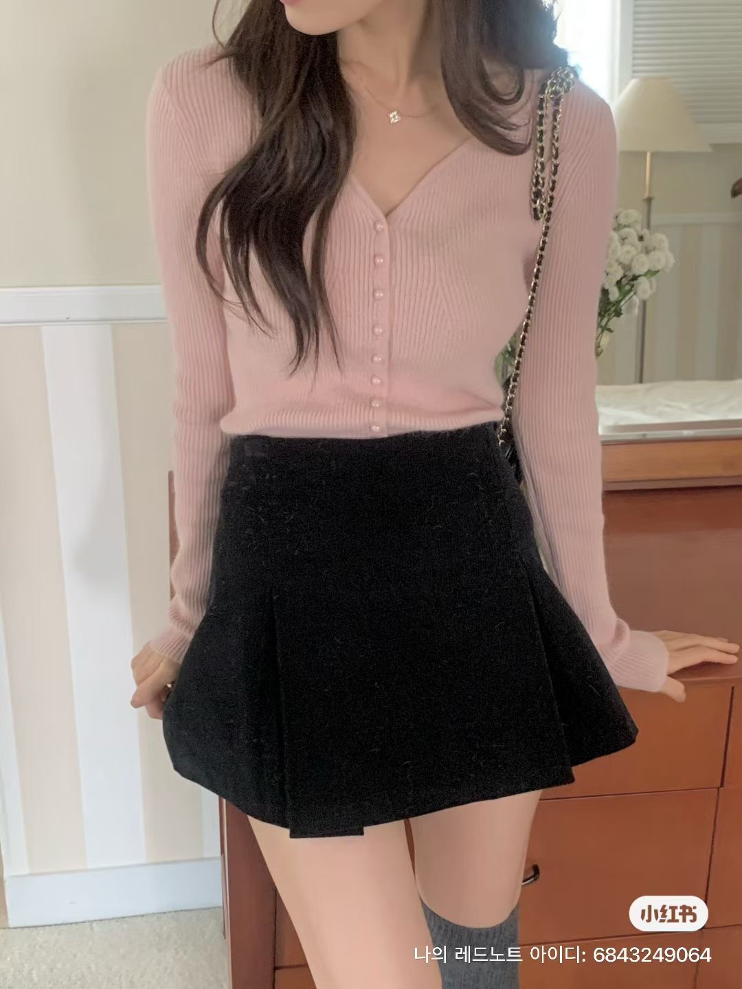 IF YOU韓國直郵㊣女士新品時尚針織衫安哥拉歐根紗羊毛開衫IF YOU針織衫