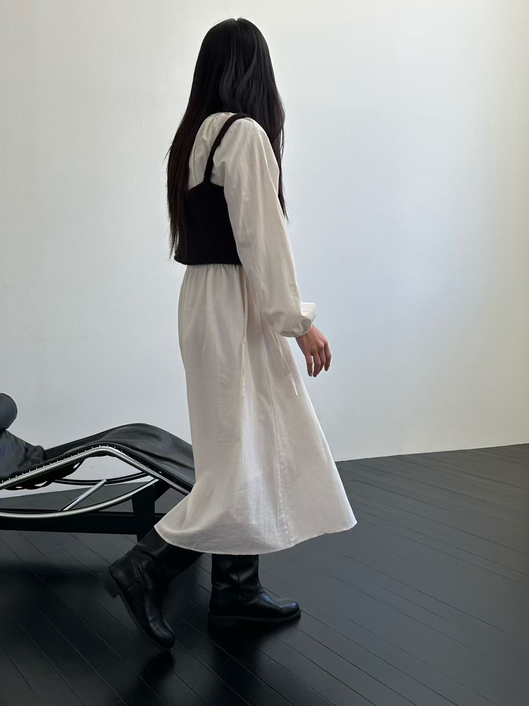 EVERY MOMENT韓國代購㊣女士新品休閑時尚真品職業連衣裙抓絨EVERY MOMENT連衣裙