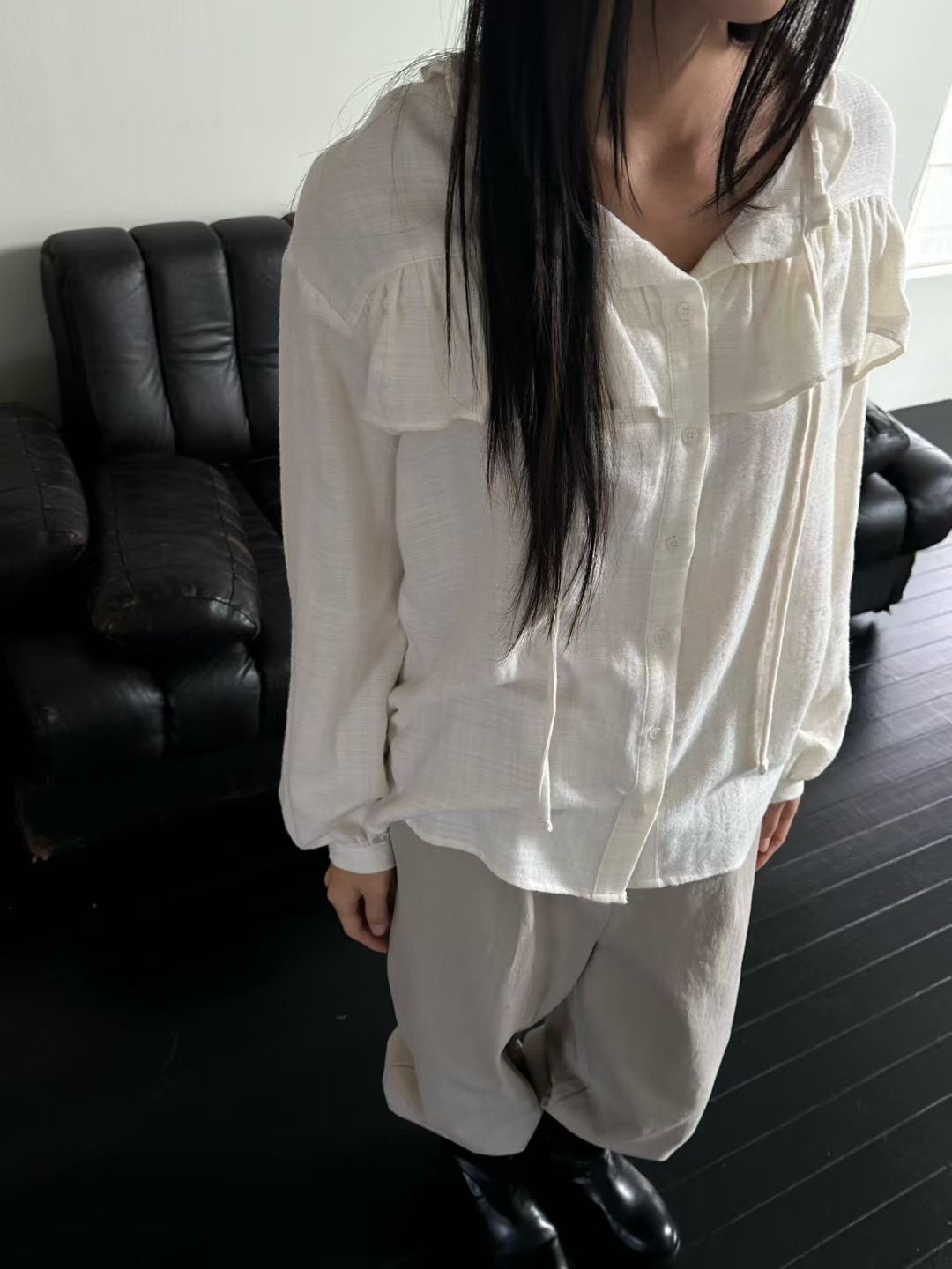 EVERY MOMENT韓國直郵㊣女裝新品推薦職業熱賣休閑襯衫蕾絲衫EVERY MOMENT襯衫/蕾絲衫圖色1