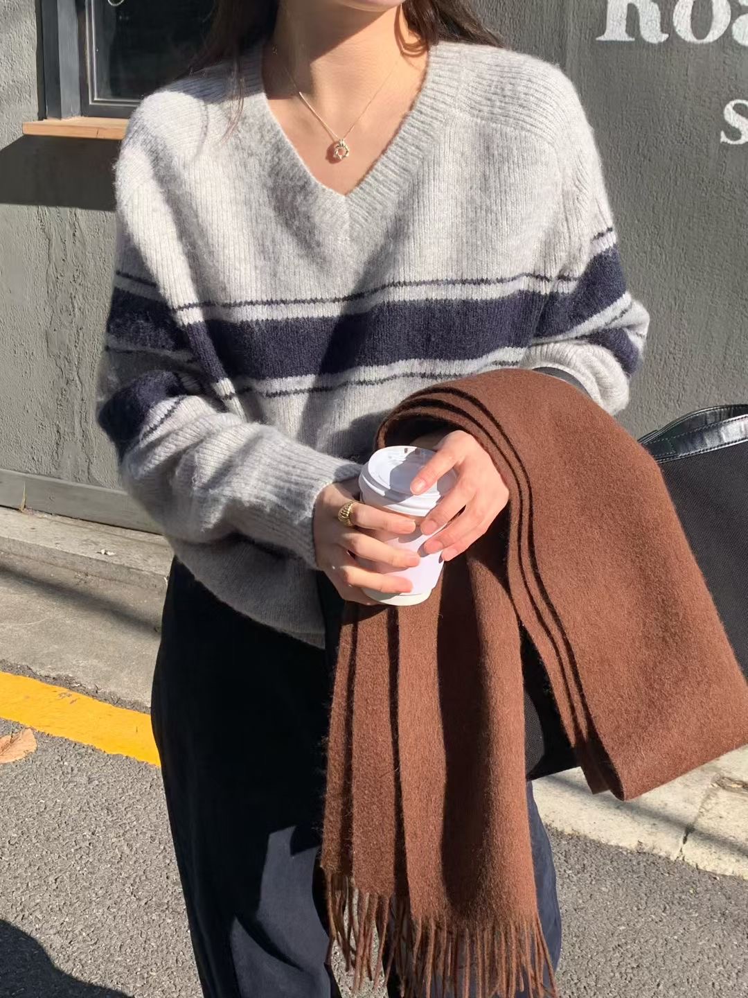 SIGNATURE韓國代購㊣女裝新款休閑推薦職業熱賣真品25秋冬針織衫SIGNATURE針織衫圖色3