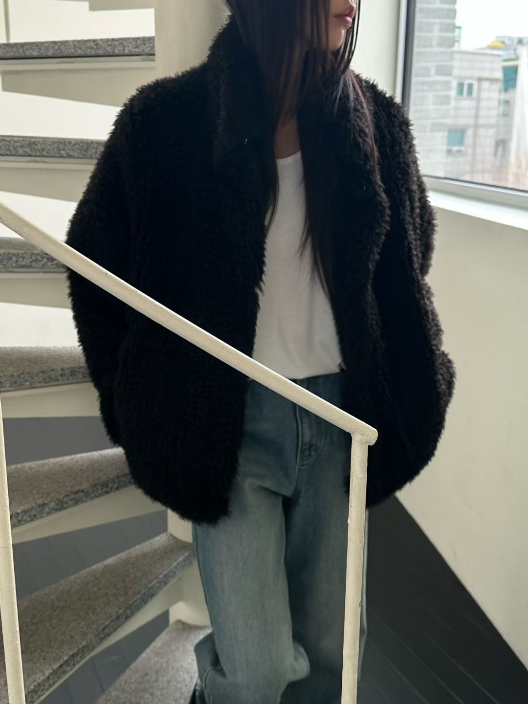 EVERY MOMENT東大門㊣實拍女裝新款推薦熱賣真品25秋冬夾克皮草EVERY MOMENT夾克圖色1