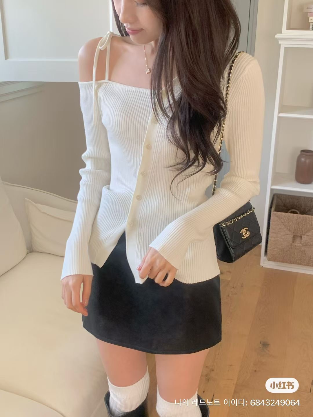 IF YOU韓國直郵㊣女裝新品人氣熱賣時尚25秋冬針織衫不對稱開衫IF YOU針織衫