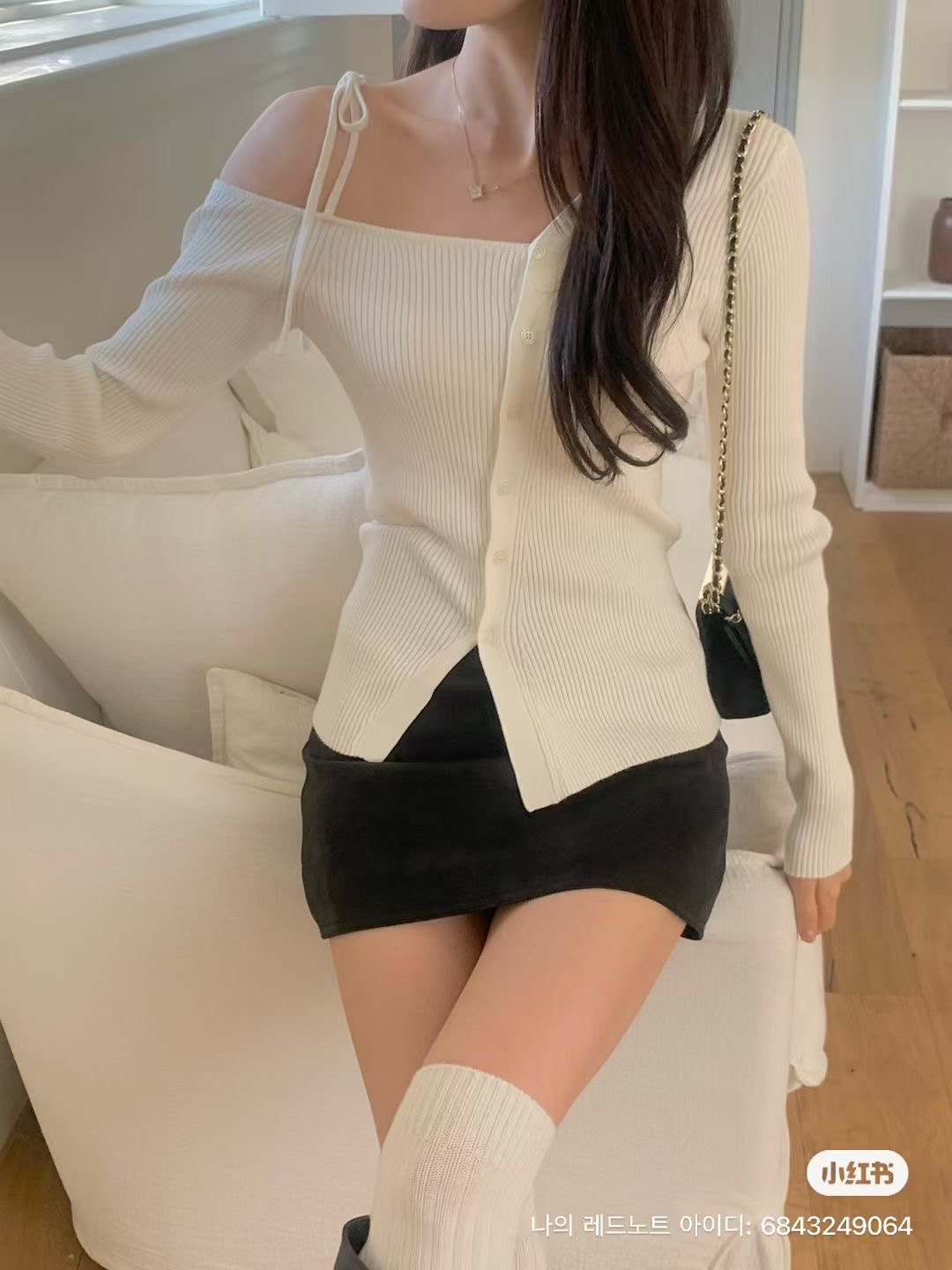 IF YOU韓國直郵㊣女裝新品人氣熱賣時尚25秋冬針織衫不對稱開衫IF YOU針織衫