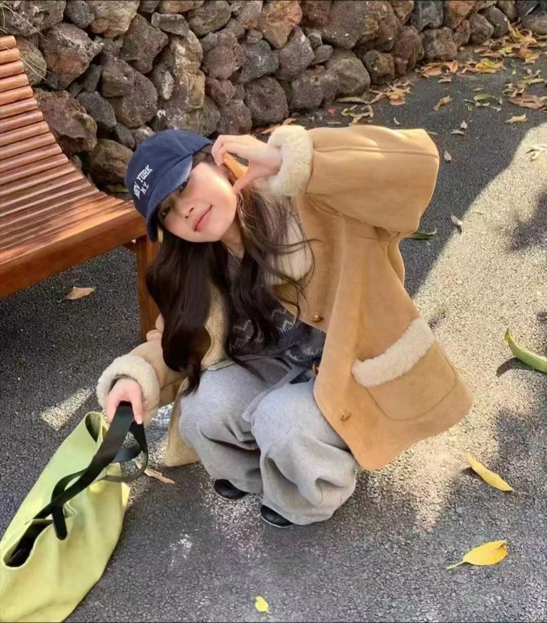 EOSIA韓國直郵㊣女士新品推薦25秋冬熱賣休閑職業人氣短款大衣EOSIA短款大衣